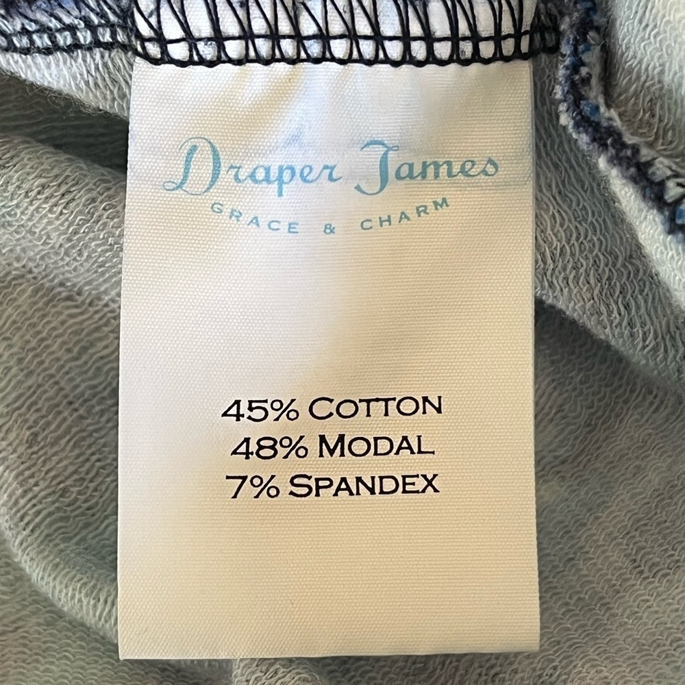 Draper James Floral Bomber Jacket Blue White Zip Preppy Cotton Modal Size M - Picture 13 of 15